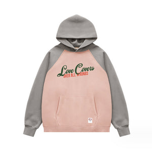 "Love Covers" Oversize Colorblock Hoodie