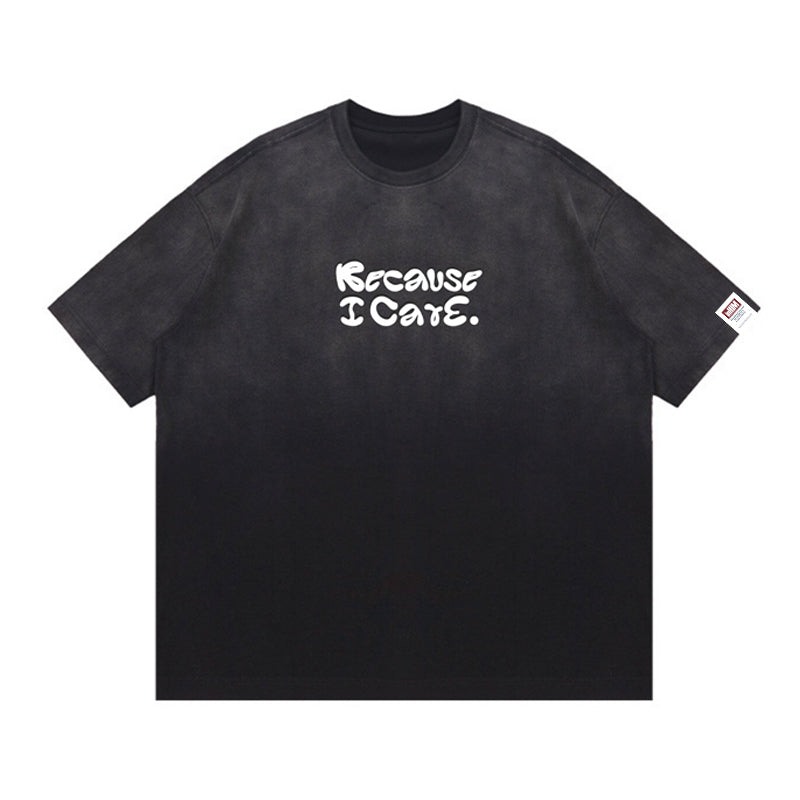 Because I Care Doodle Washed Oversize T-shirt