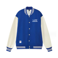 Load image into Gallery viewer, “I&#39;m Not Afraid” Varsity Jacket
