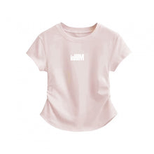 Load image into Gallery viewer, inHIM Logo Ruched Sides Crop T-shirt
