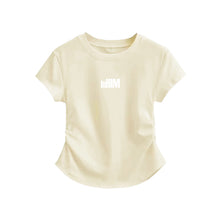 Load image into Gallery viewer, inHIM Logo Ruched Sides Crop T-shirt
