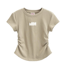 Load image into Gallery viewer, inHIM Logo Ruched Sides Crop T-shirt
