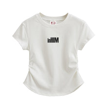 Load image into Gallery viewer, inHIM Logo Ruched Sides Crop T-shirt
