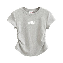 Load image into Gallery viewer, inHIM Logo Ruched Sides Crop T-shirt
