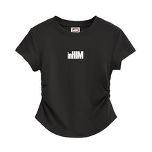 Load image into Gallery viewer, inHIM Logo Ruched Sides Crop T-shirt
