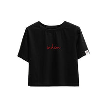 Load image into Gallery viewer, Cursive inHIM Logo Crop T-shirt - inHIM Family
