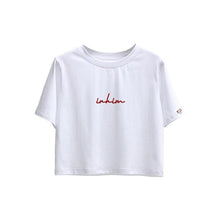 Load image into Gallery viewer, Cursive inHIM Logo Crop T-shirt - inHIM Family
